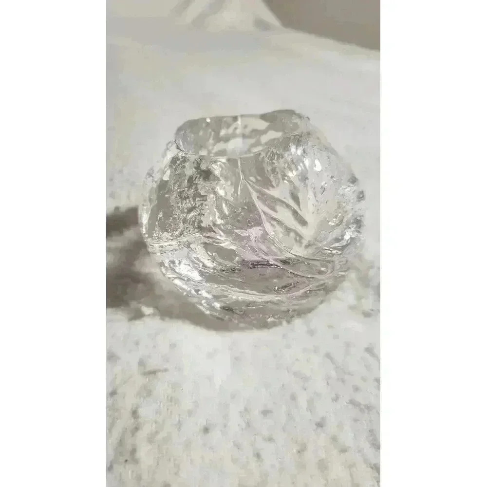 Kosta Boda Glass Snowball Tea Light‎ Holder 4in